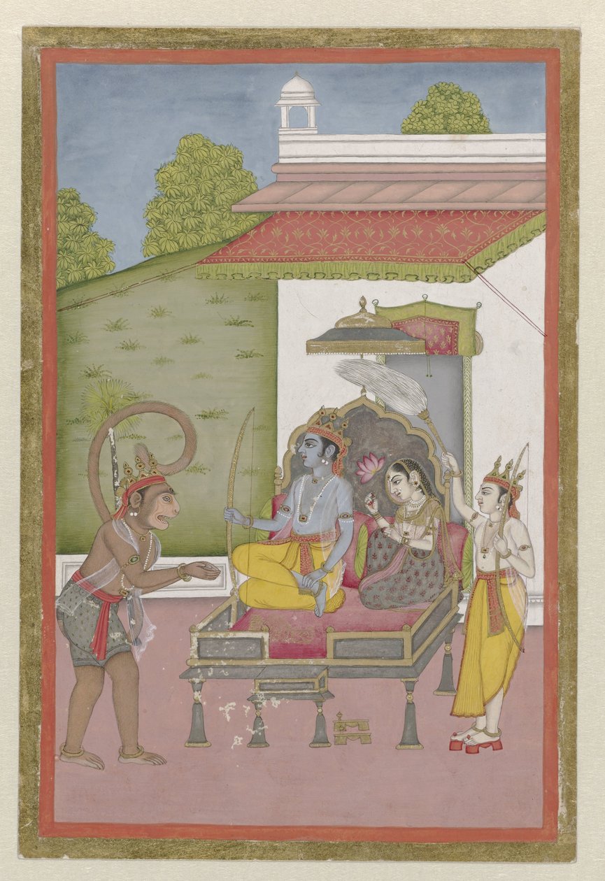 Rama og Sita enthroned av Anonymous