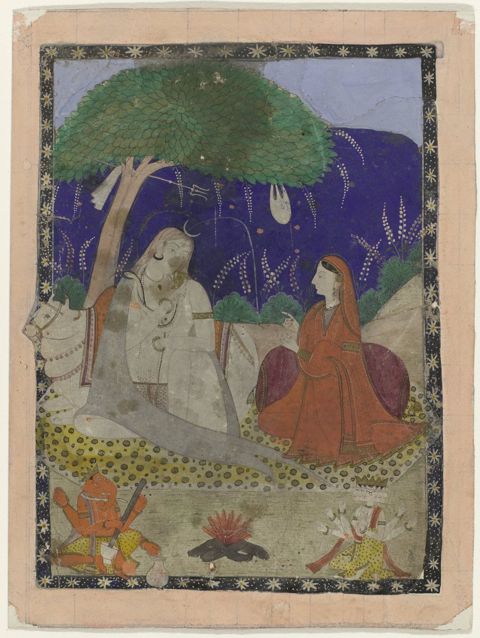 Shiva og Parvati med barn av Anonymous