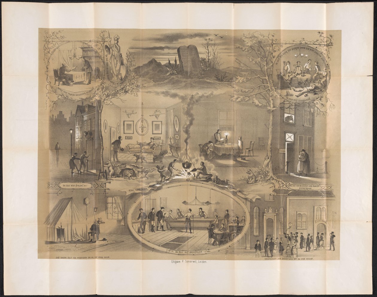 Tegneserie i Leiden studentalmanakk, 1873 av Anonymous