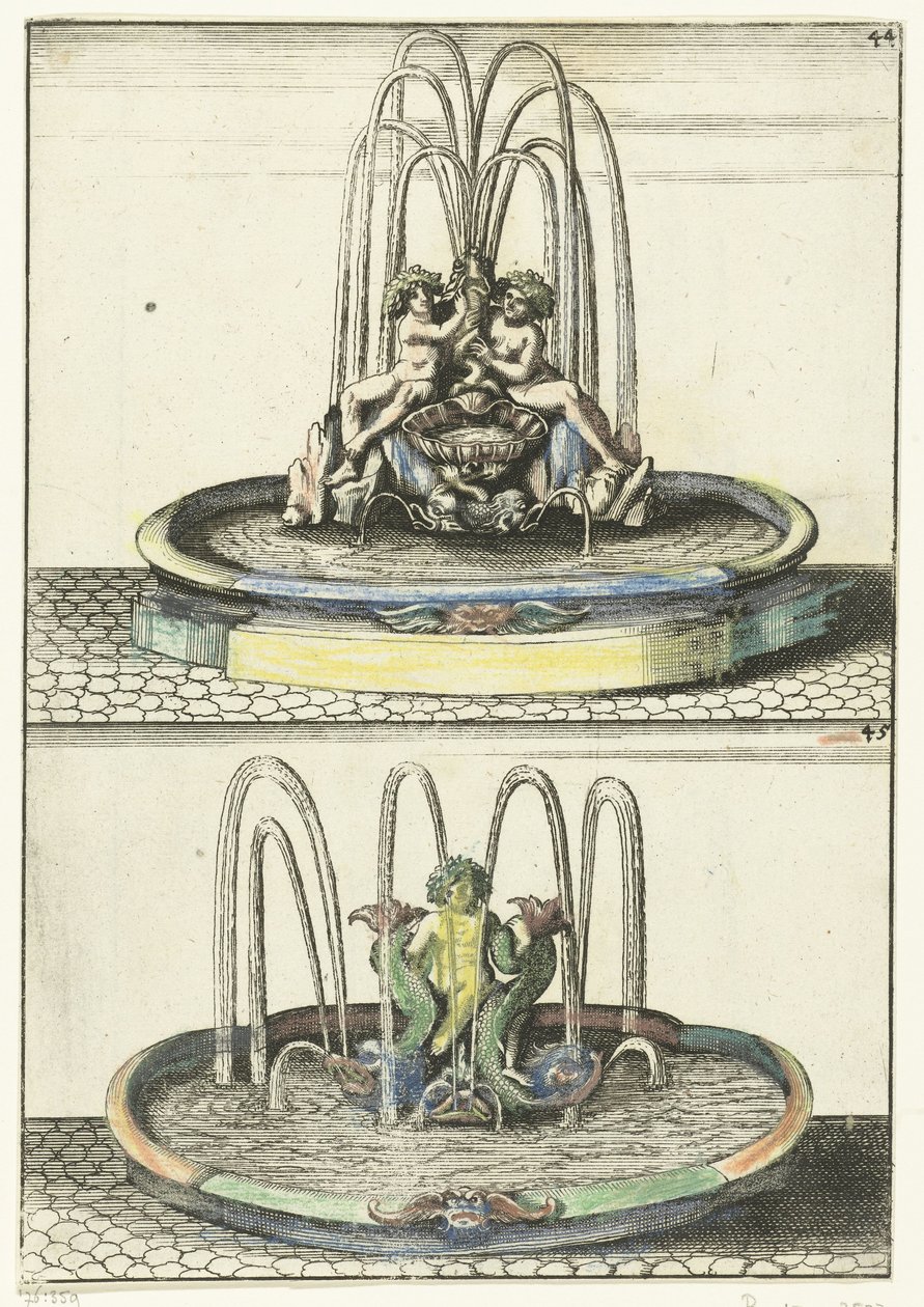 To fontener under hverandre Architectura Curiosa Nova (serietittel) av Anonymous