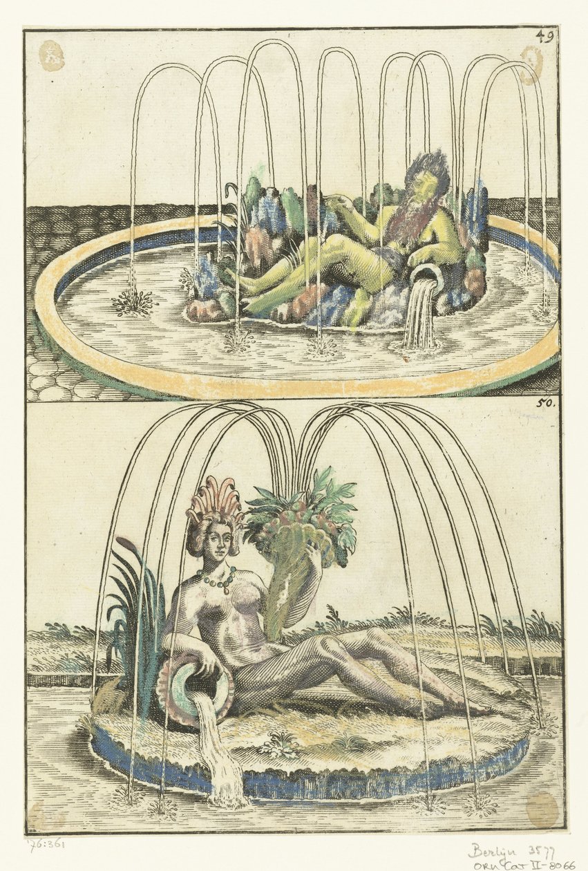 To fontener under hverandre Architectura Curiosa Nova (serietittel) av Anonymous