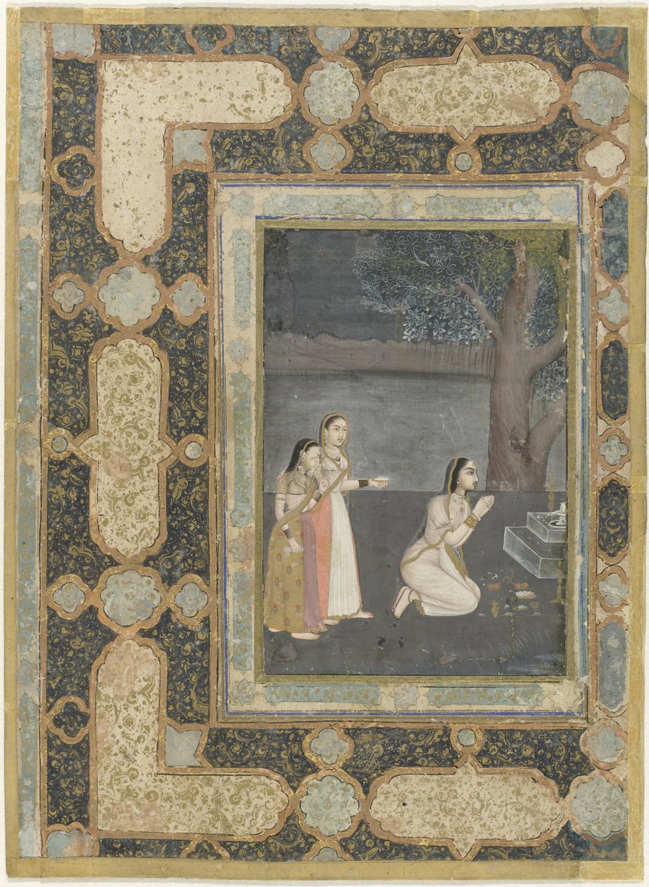 Kvinner foran et linga-alter (Bhairavi ragini) av Anonymous