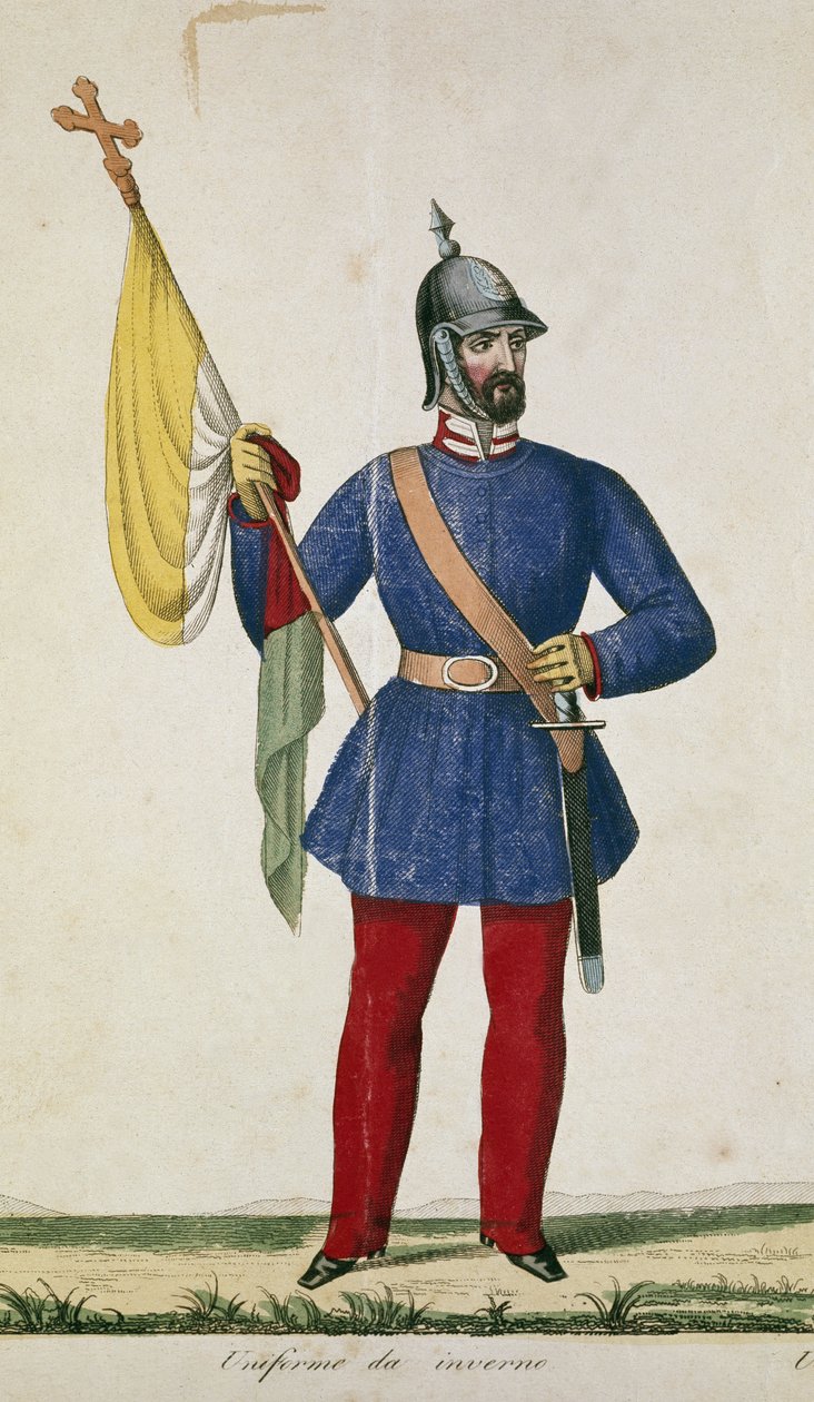 Italiensk nasjonalgarde: vinteruniform (gravering av Anonymous Anonymous
