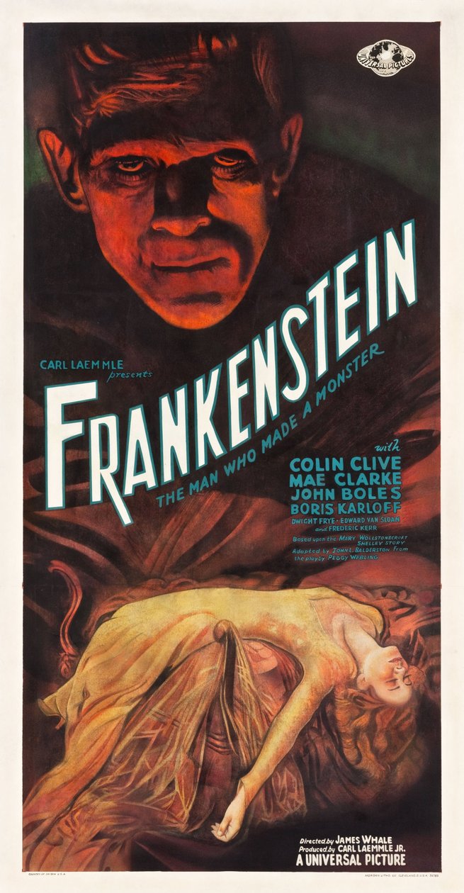 Filmplakat ""Frankenstein"" - Anonym. Fargelitografi av Anonymous Anonymous