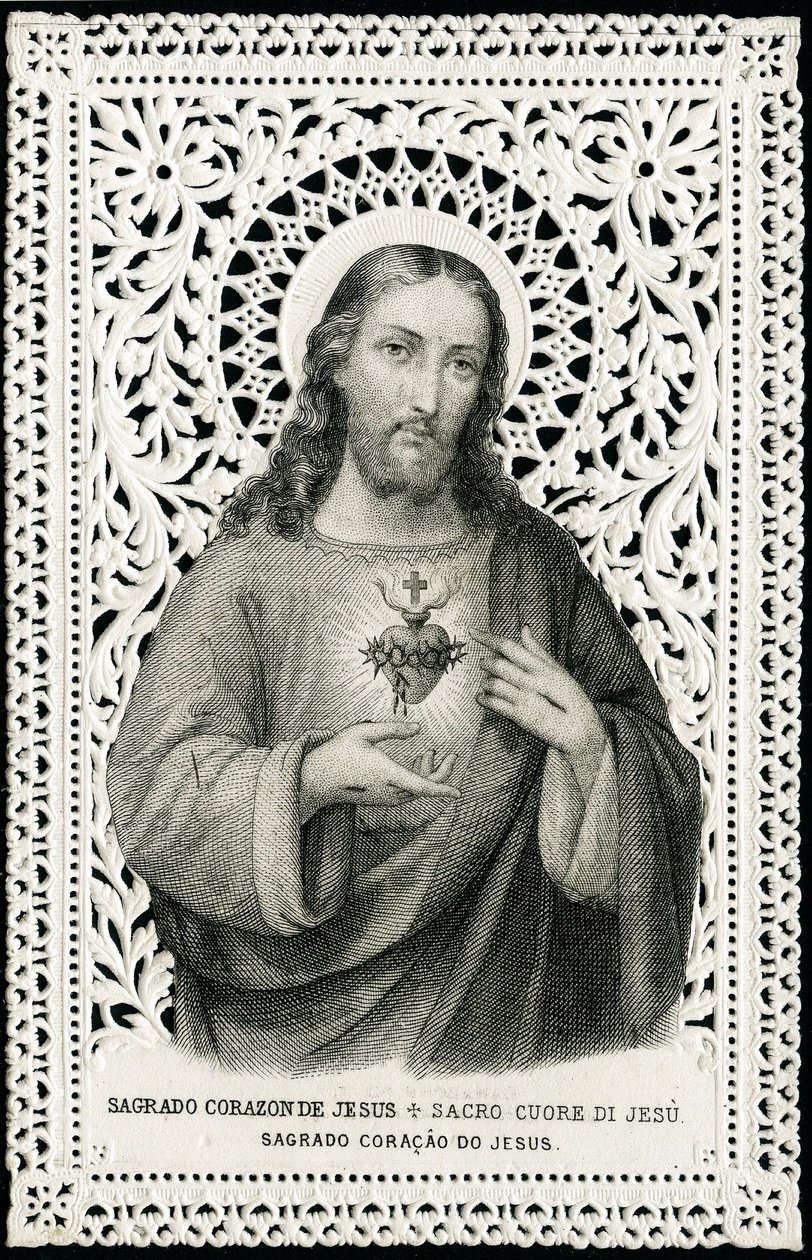 Fromt bilde: Jesus med hellig hjerte (gravering) av Anonymous Anonymous
