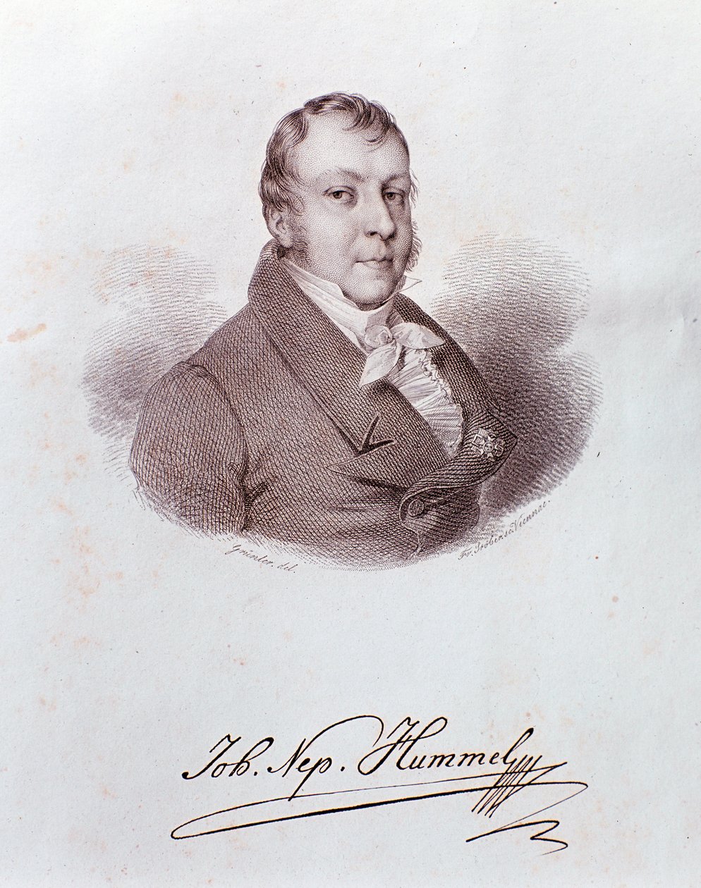 Portrett av Johann Nepomuk Hummel (gravering av Anonymous Anonymous
