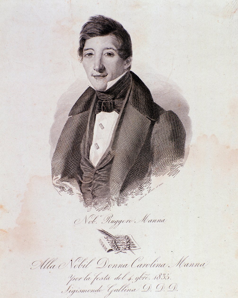 Portrett av Ruggero Manna (gravering av Anonymous Anonymous