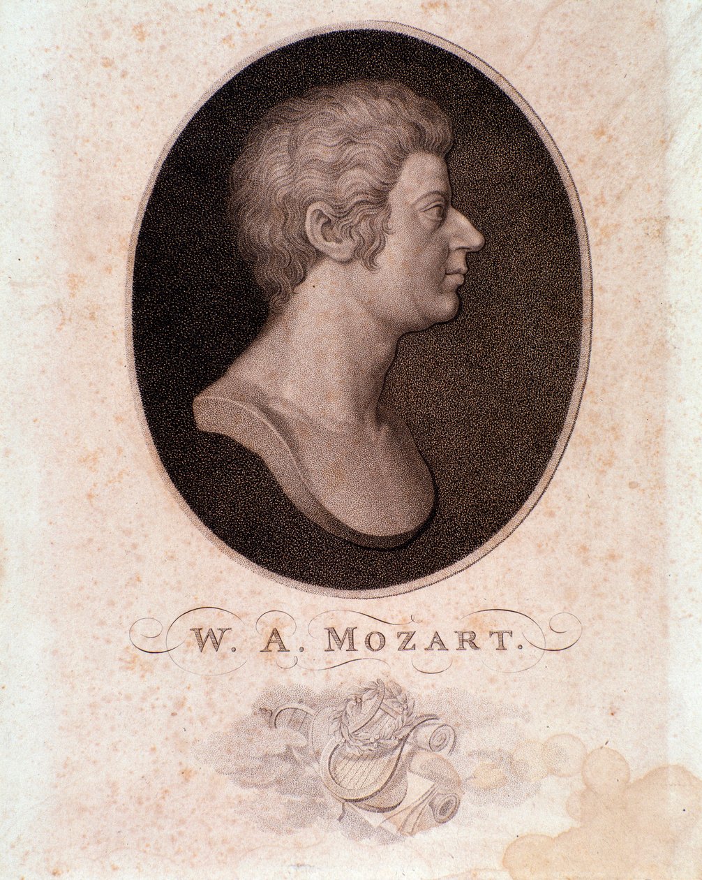 Portrett av Wolfgang Amadeus Mozart (gravering) av Anonymous Anonymous