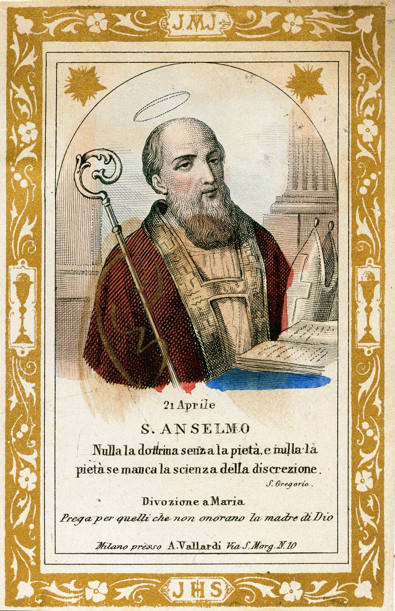 Saint Anselm (gravering av Anonymous Anonymous