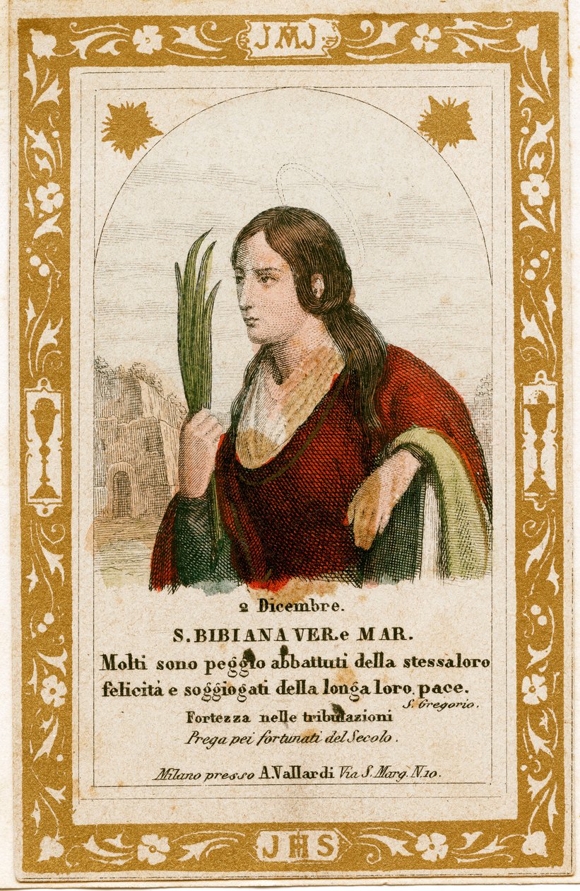 Saint Bibiana (gravering av Anonymous Anonymous