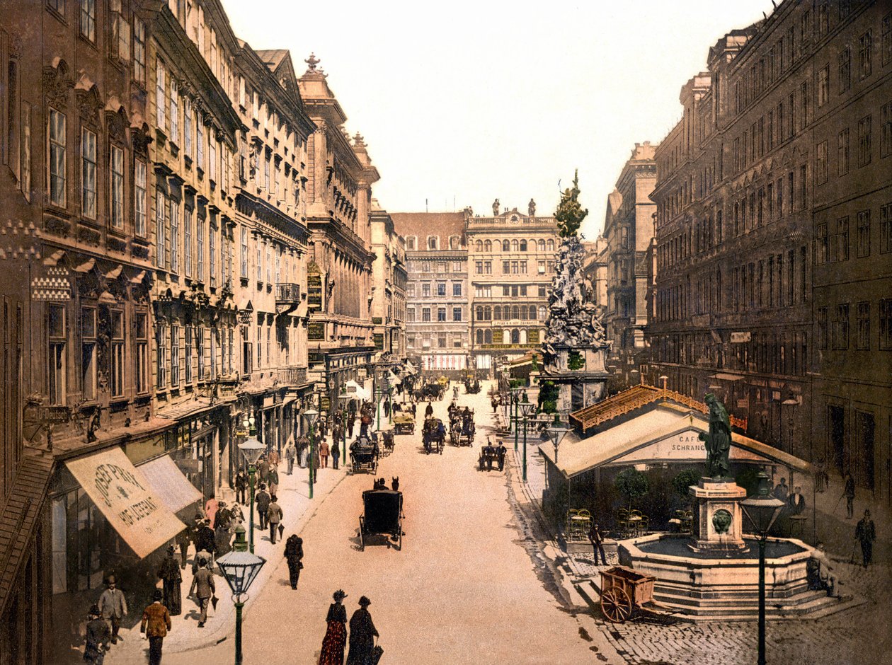 Vienna in 1901. Der Graben. Photochrome av Anonymous Anonymous