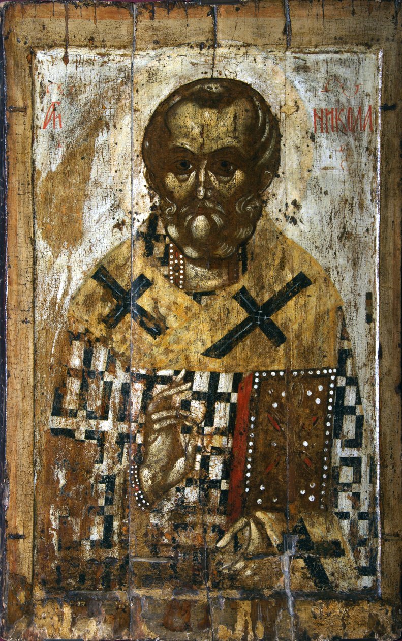 Saint Nicholas, 1300-tallet av Anonymous Russian icon painter