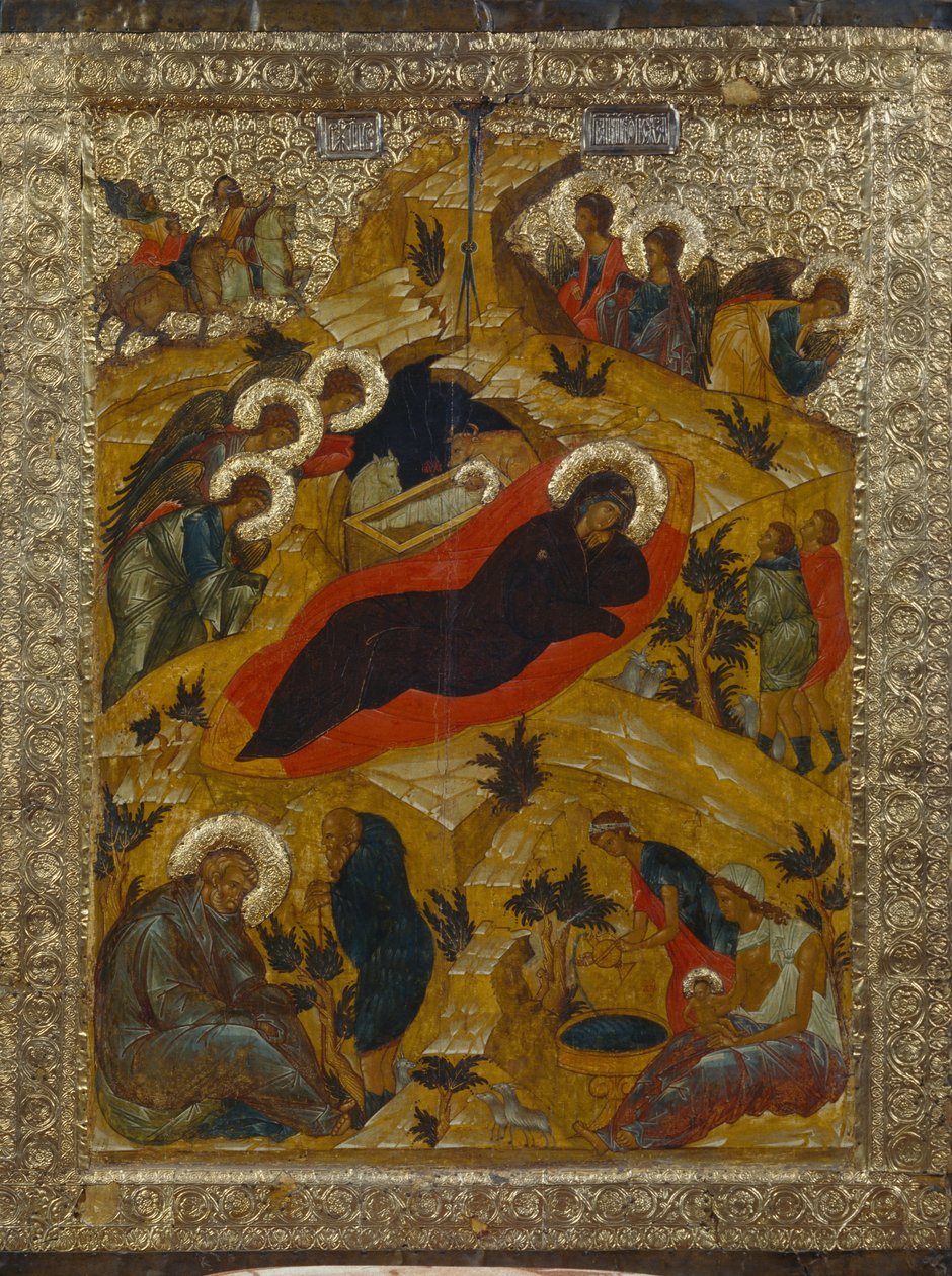 Fødselen, 1497 av Anonymous Russian icon painter