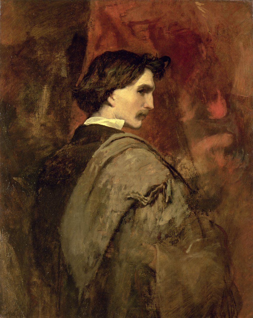 Selvportrett, ca. 1860 av Anselm Feuerbach