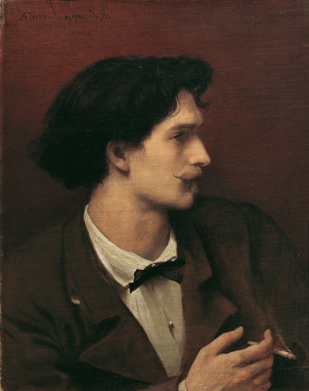 Selvportrett med sigarett av Anselm Feuerbach