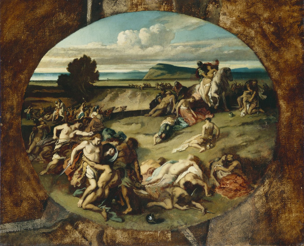 Slaget ved Amazonas, 1857 av Anselm Feuerbach