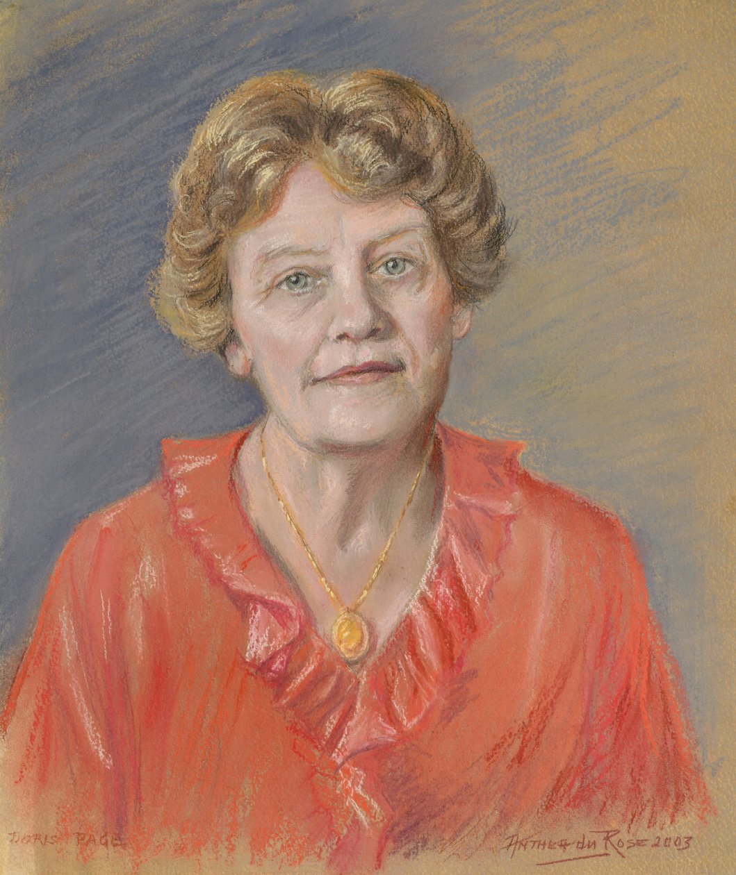 Mrs Doris Page, 2003 (pastell) av Anthea Durose
