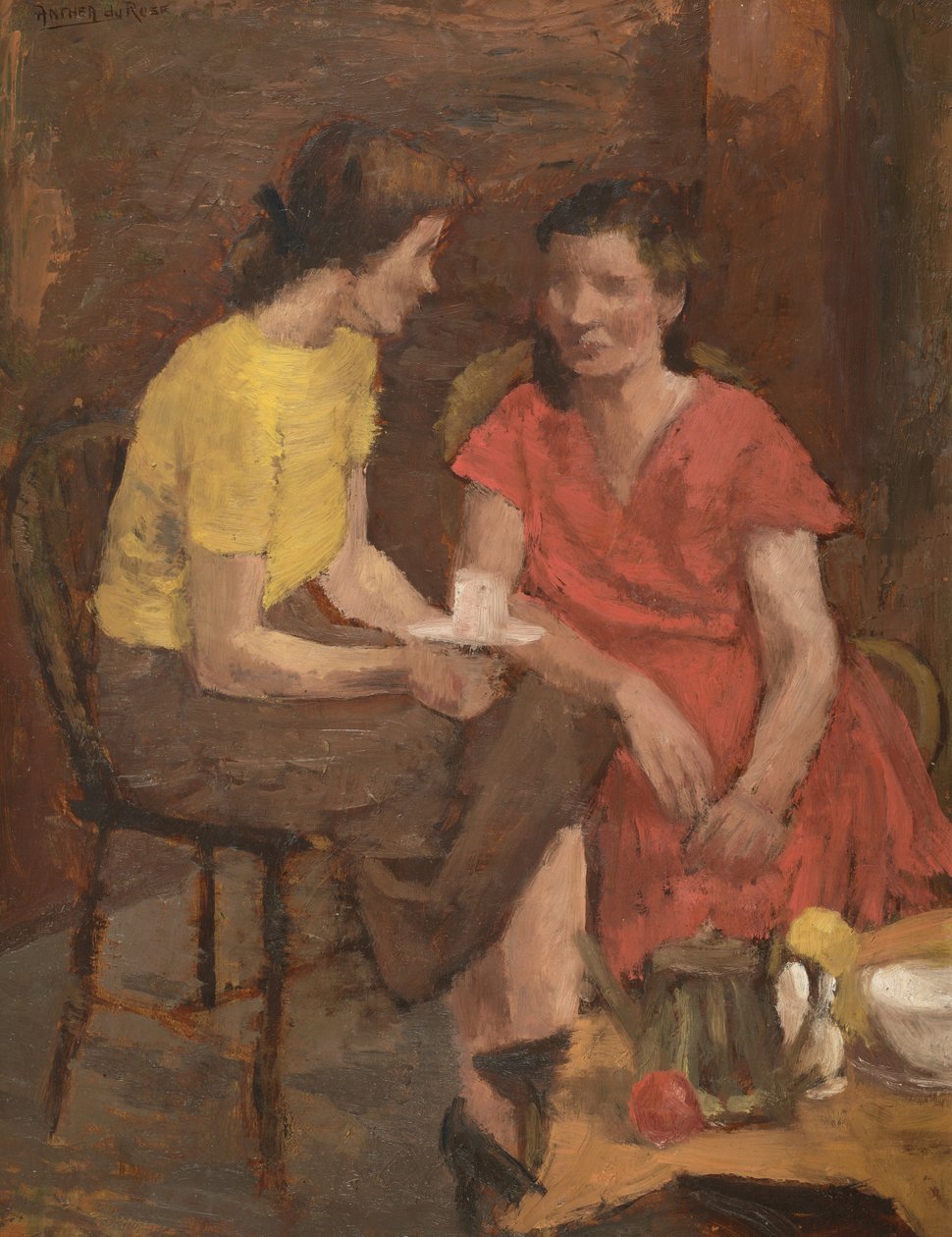 Tea-Break (olje om bord) av Anthea Durose