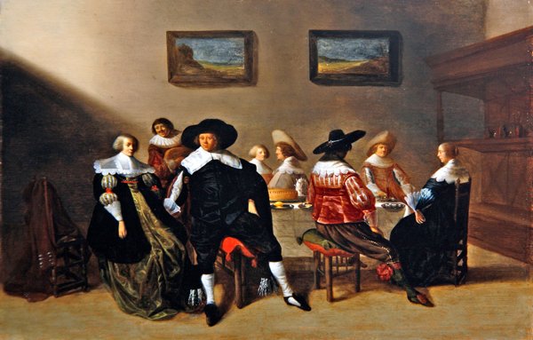 En bryllupsfrokost (olje på panel) av Anthonie  Palamedesz