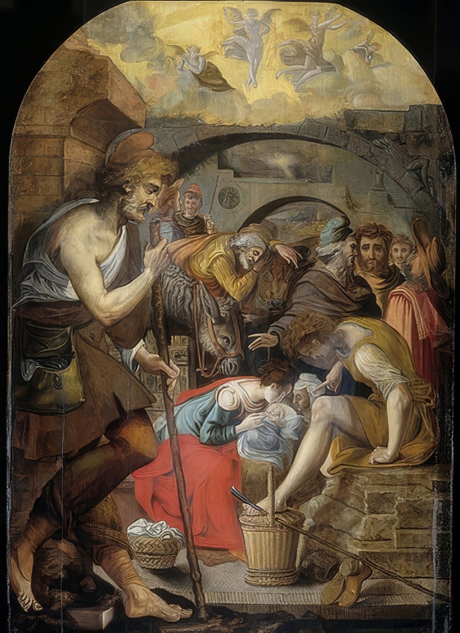 Tilbedelse av hyrdene. 1560-72 av Anthonie Blocklandt
