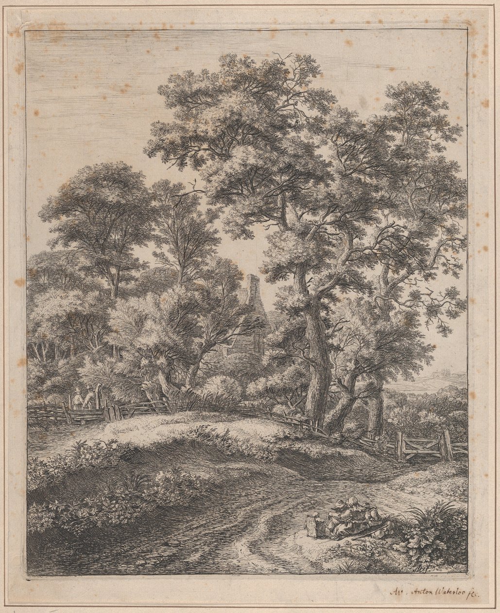 En mor og barn hviler, 1600-tallet. av Anthonie Waterloo
