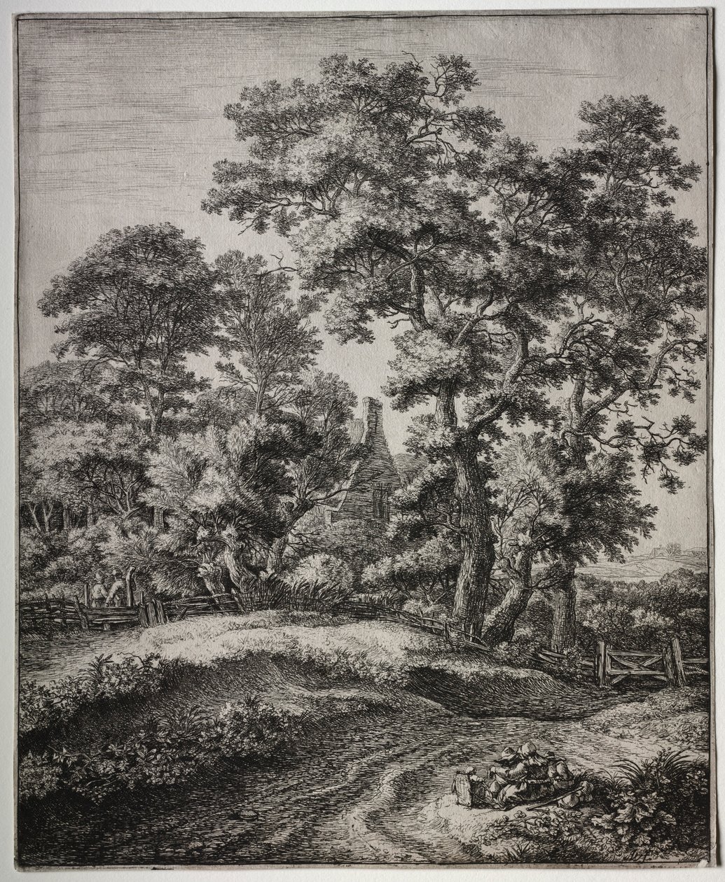 En mor og tre barn i ro. av Anthonie Waterloo