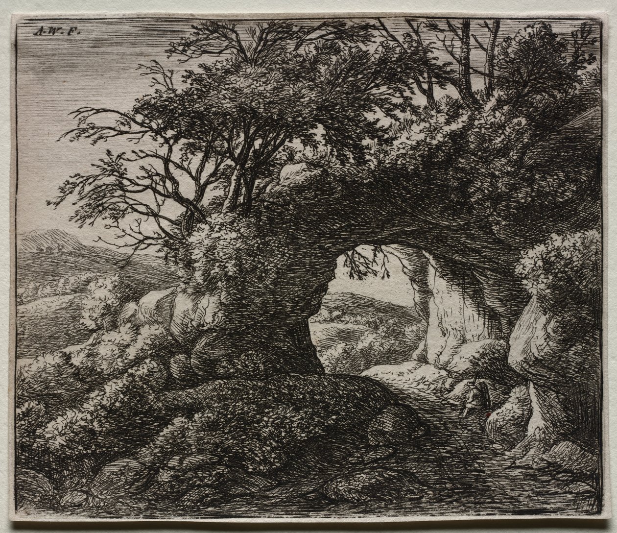 Fire landskap: The Pierced Rock av Anthonie Waterloo
