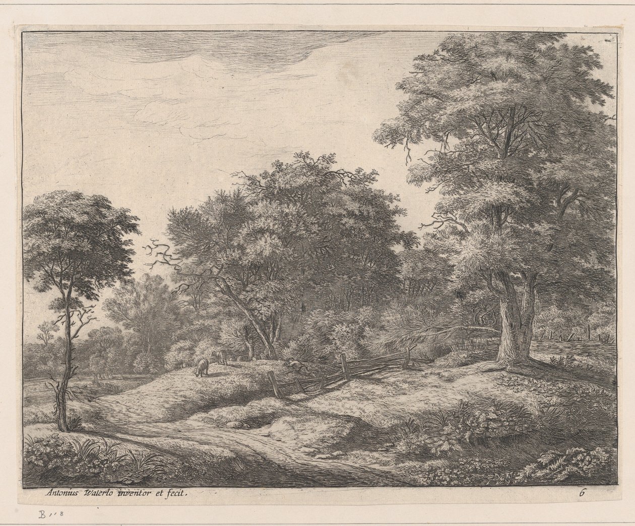 Shepherd Sleeping on a Hummock, 1600-tallet. av Anthonie Waterloo