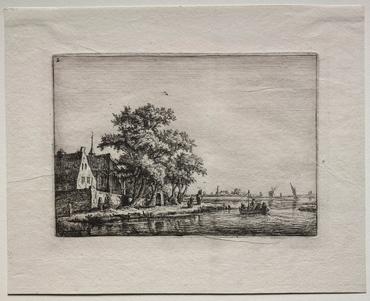 Kirkegården ved kanalen. av Anthonie Waterloo
