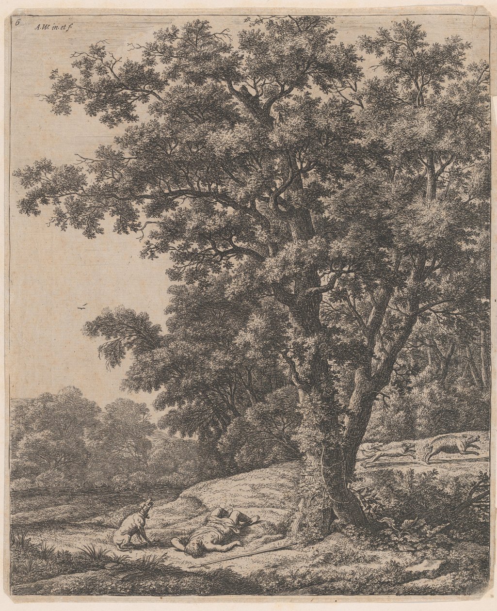 Adonis død, 1600-tallet. av Anthonie Waterloo