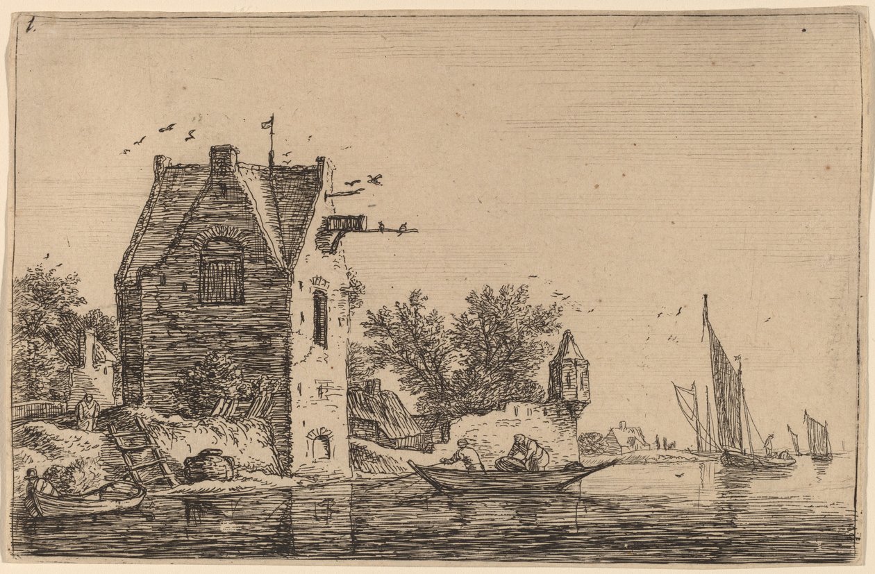 Sentry Box on the Wall av Anthonie Waterloo