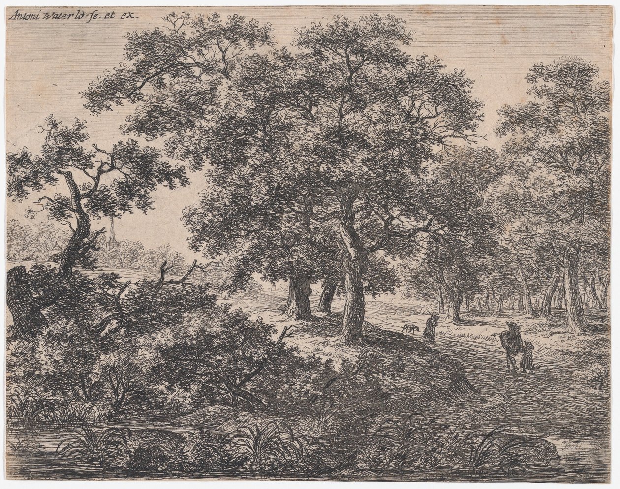 De tre trærne, 1600-tallet. av Anthonie Waterloo