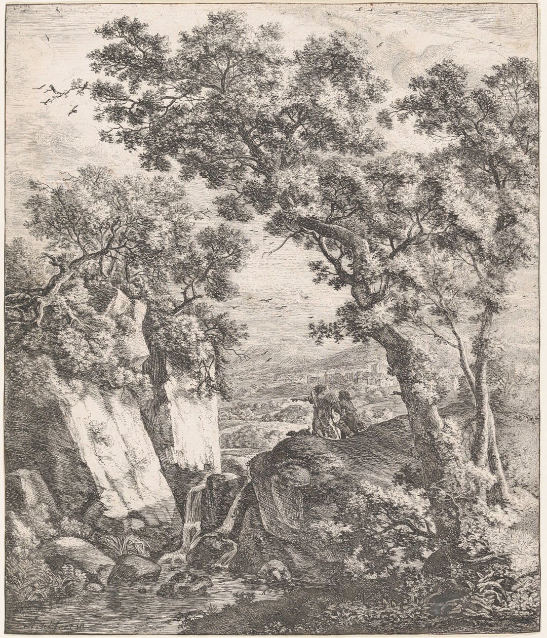Tobias og engelen, 1600-tallet. av Anthonie Waterloo