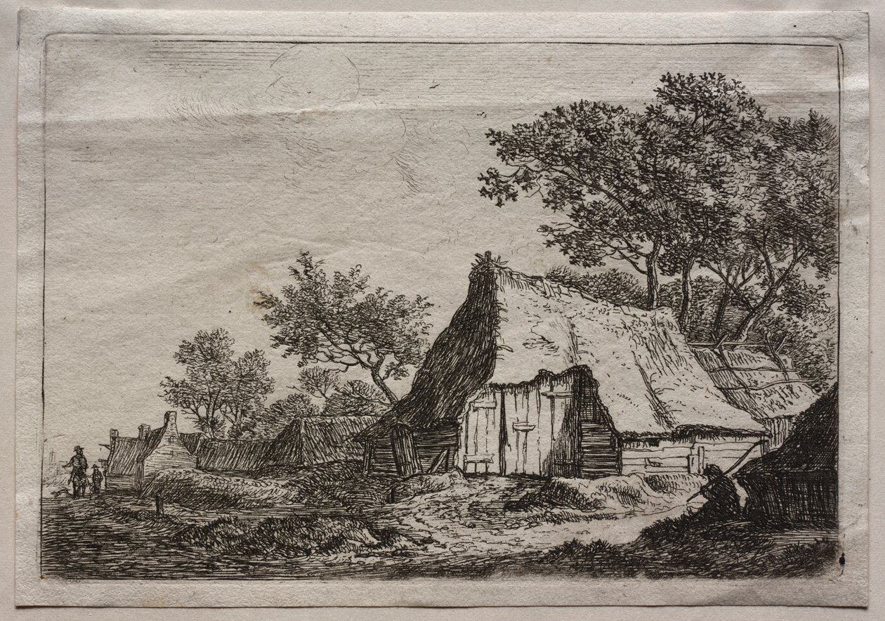 Tolv landskap: Plate I, The Small Hamlet av Anthonie Waterloo