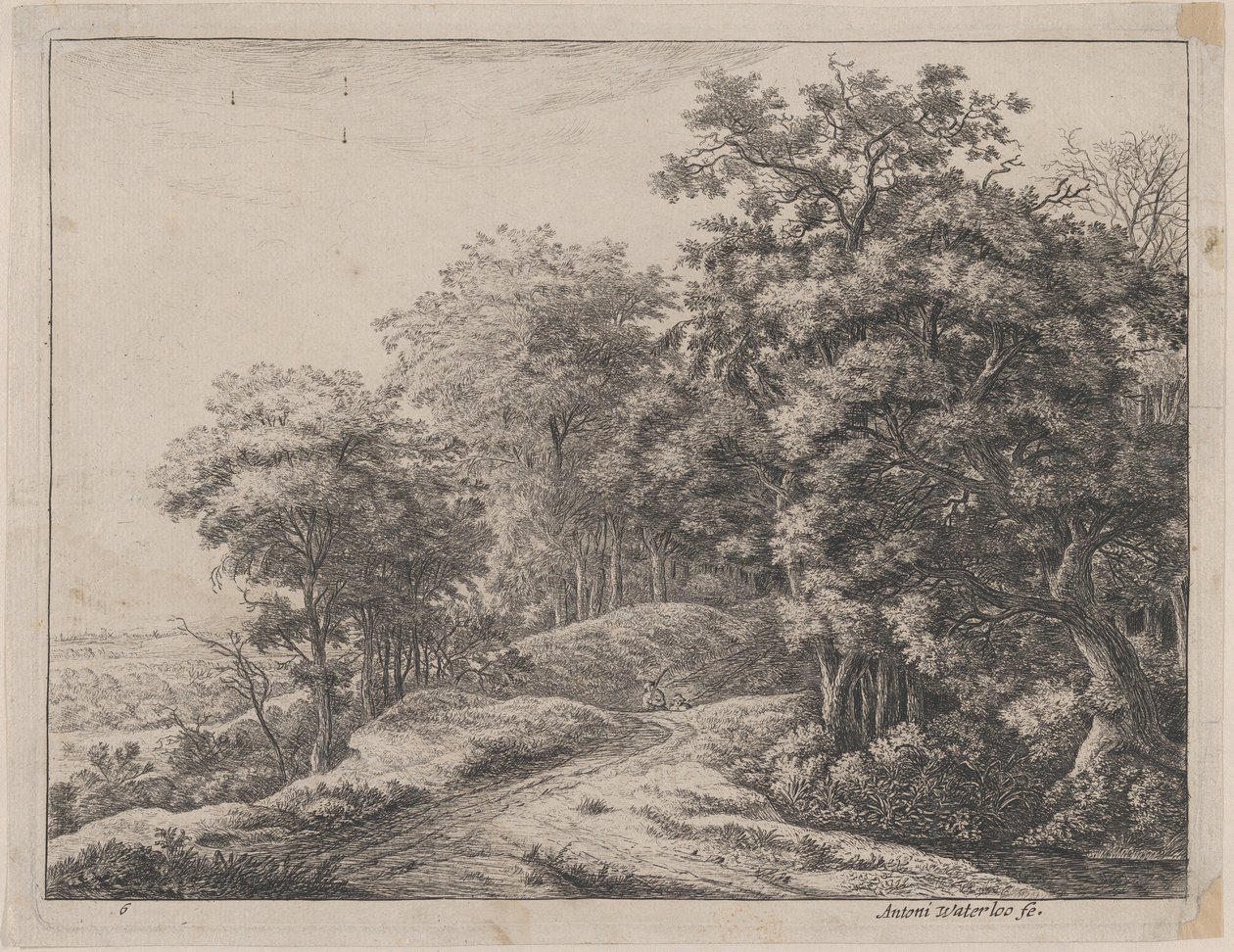 Two Men in a Hollow, 1600-tallet. av Anthonie Waterloo