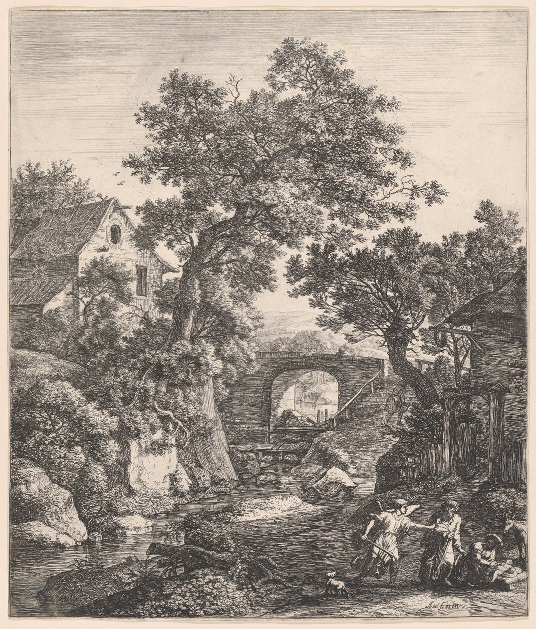 Zipporah omskjærer sønnen sin, 1600-tallet. av Anthonie Waterloo