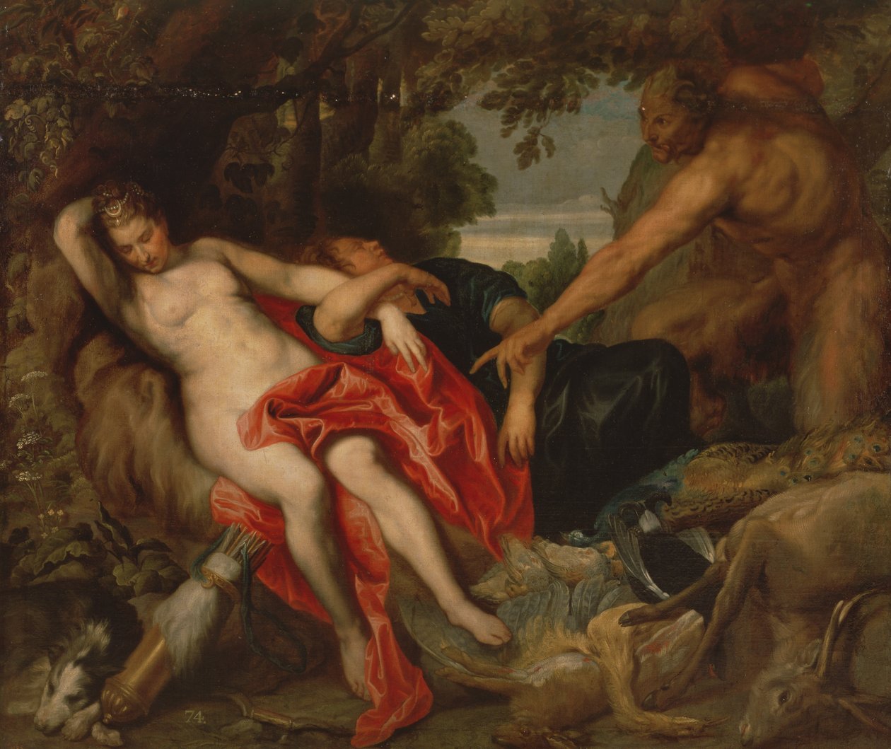 Diana og Endymion oppdaget av en Satyr, 1622-27 av Anthony van Dyck