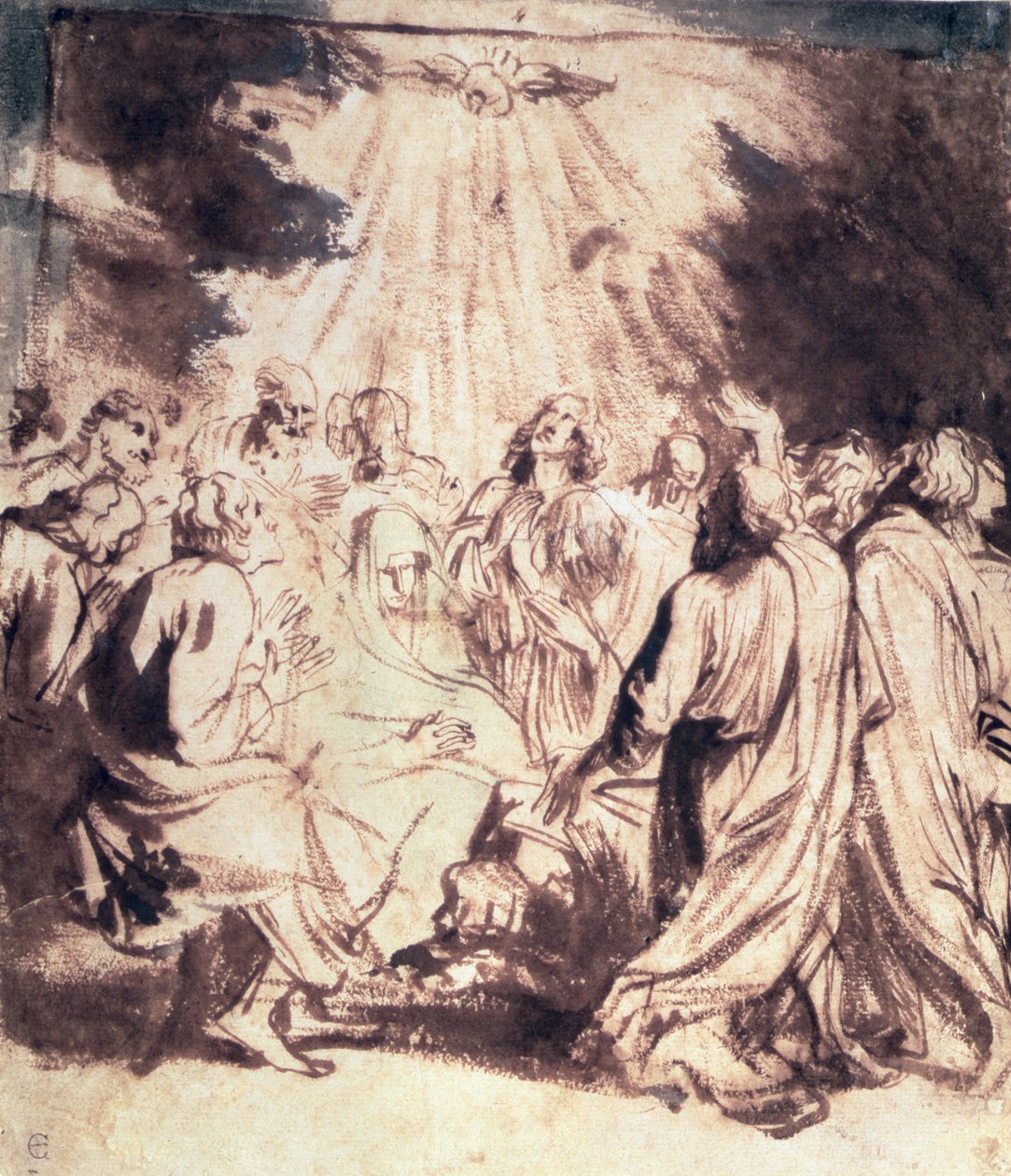Pinse, 1620-1 (penn og pensel) av Anthony van Dyck