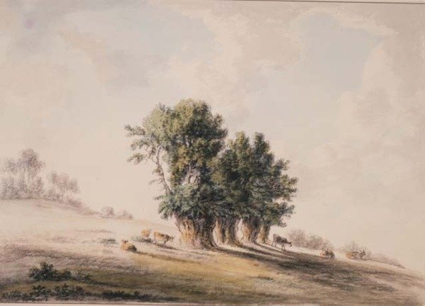 Landskap (akvarell) av Anthony Devis
