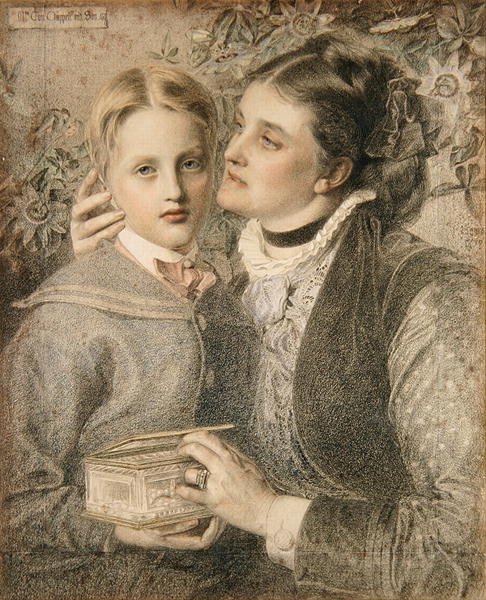 Fru Tom Chappell og sønn av Anthony Frederick Augustus Sandys