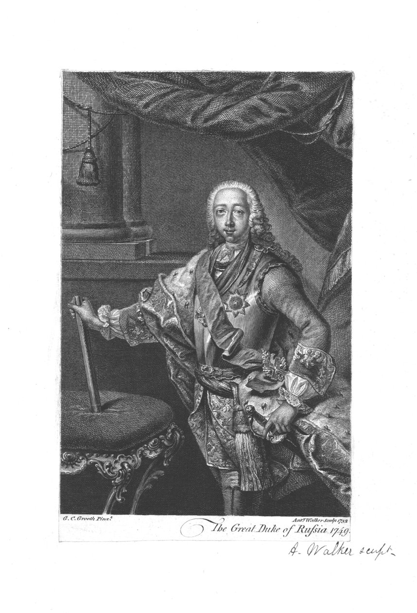 Den store hertugen av Russland, 1749, 1752. av Anthony Walker