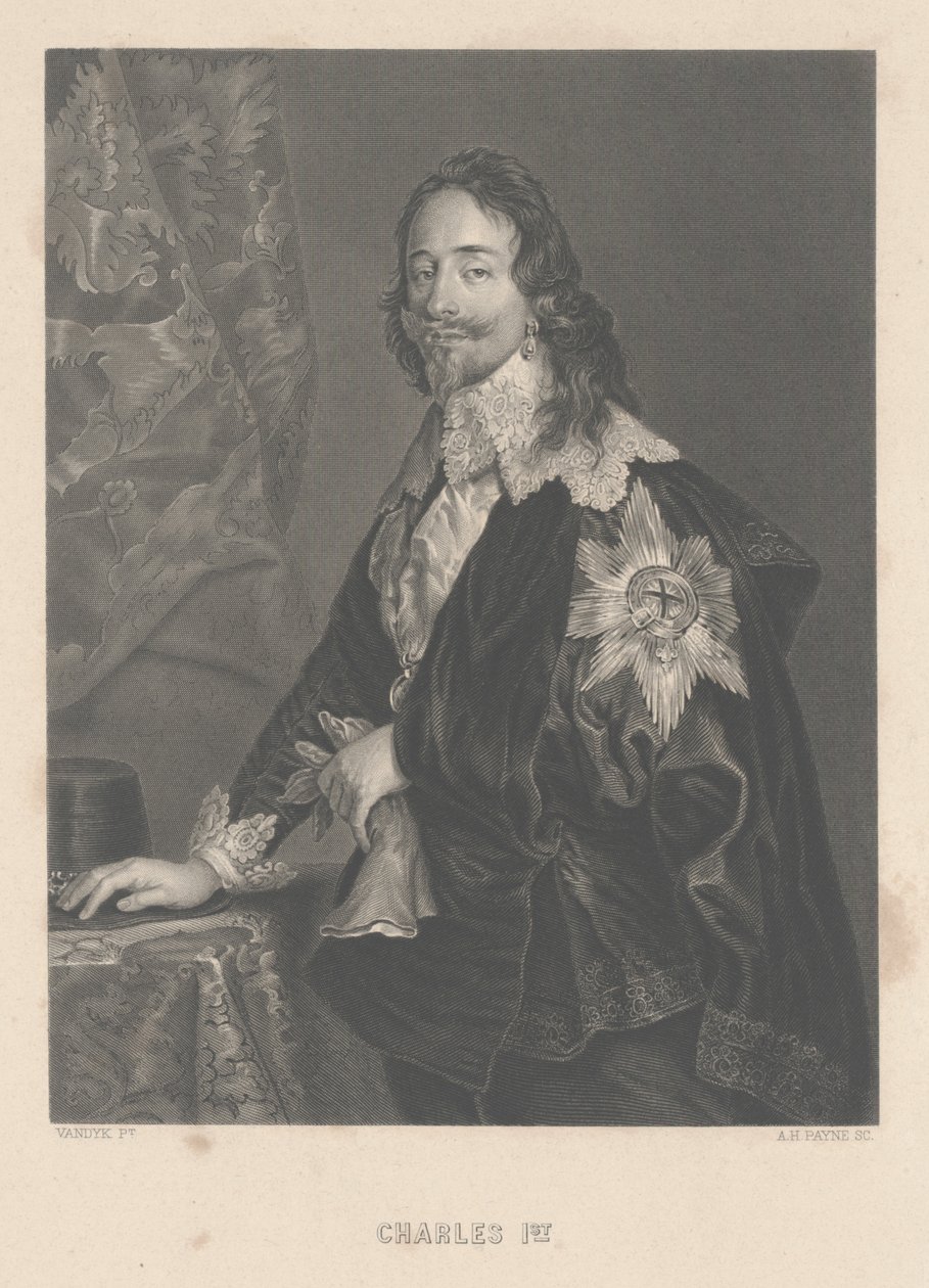Charles I, gravert av A.H. Payne av Anthony van Dyck