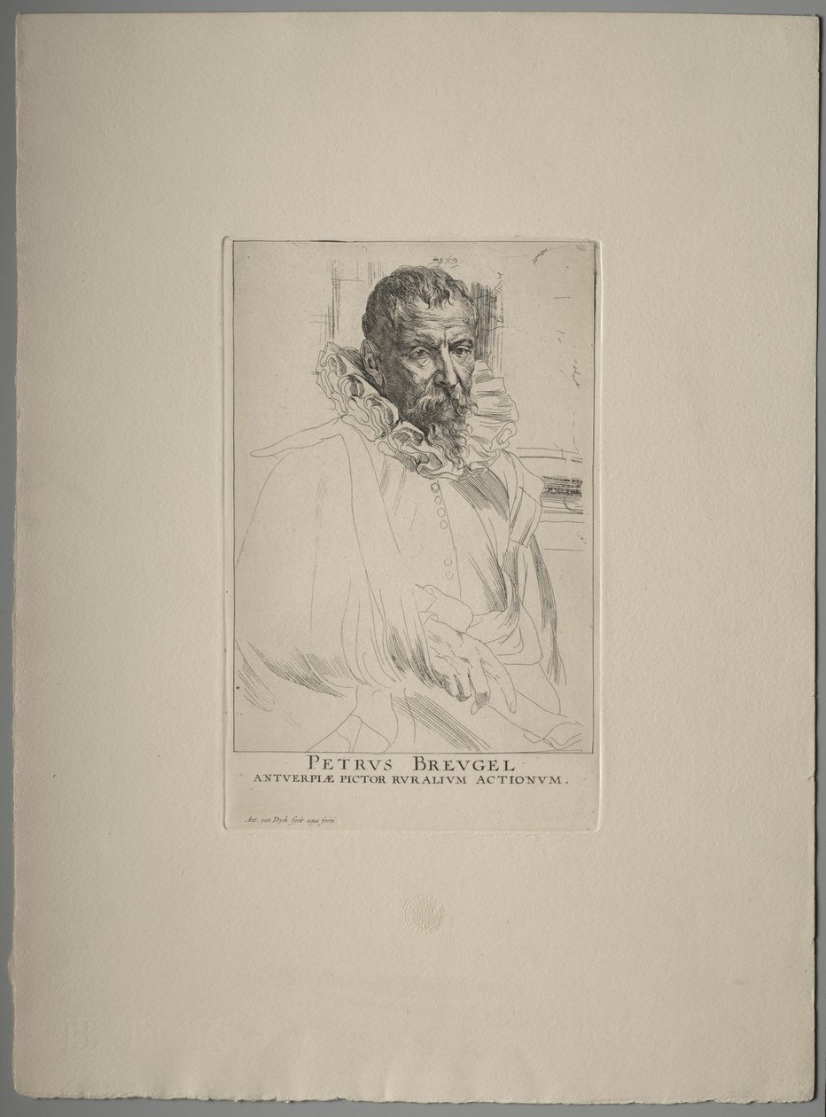 Portrett av Pieter Brueghel. av Anthony van Dyck