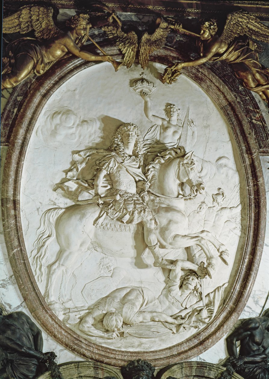 Rytterportrett av Ludvig XIV (1638-1715) fra Salon de la Guerre, ca. 1687 (stucco) av Antoine Coysevox