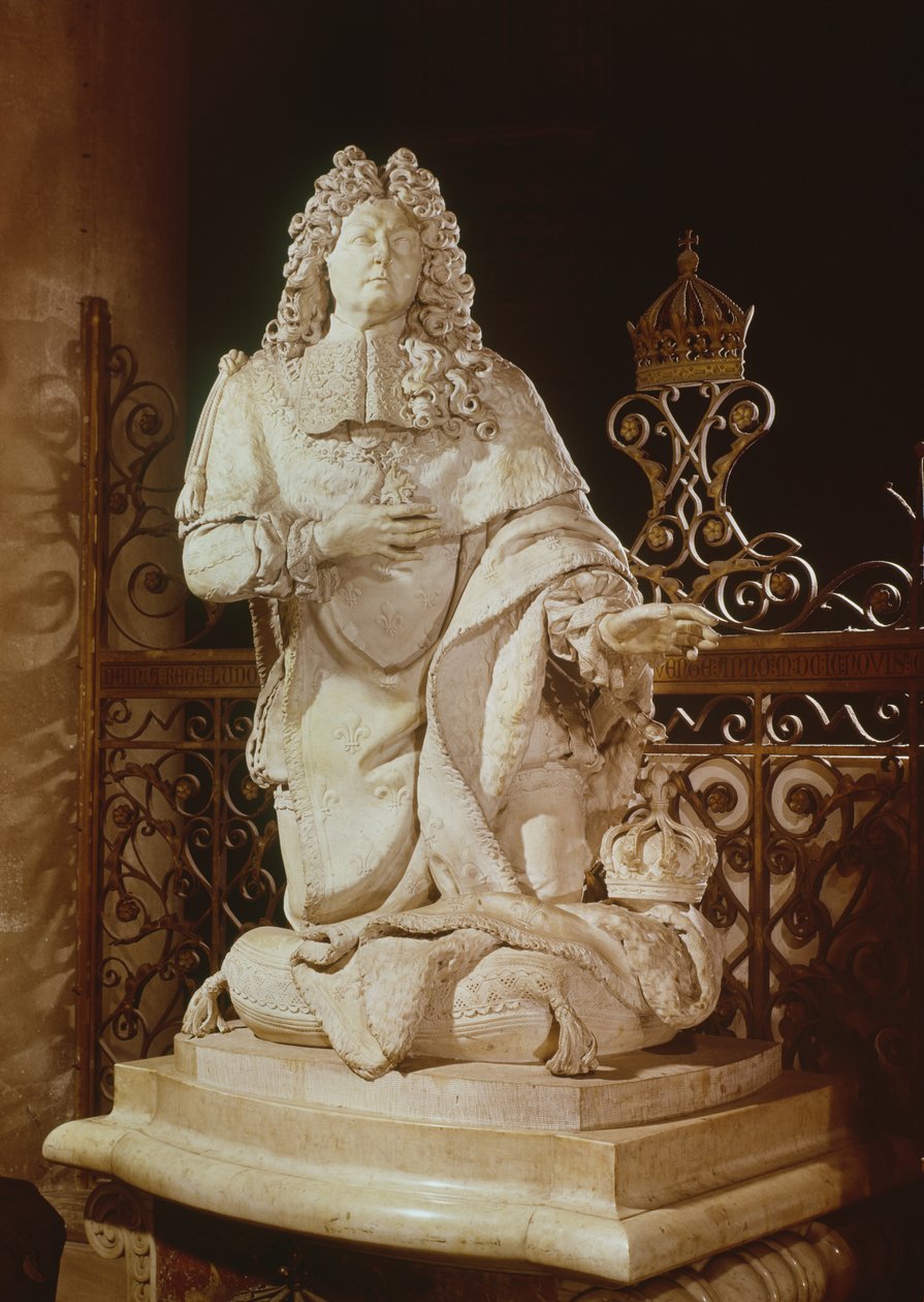 Løftet til Ludvig XIII (1601–43) detalj av Ludvig XIV (1638–1715) 1715 (marmor) av Antoine Coysevox