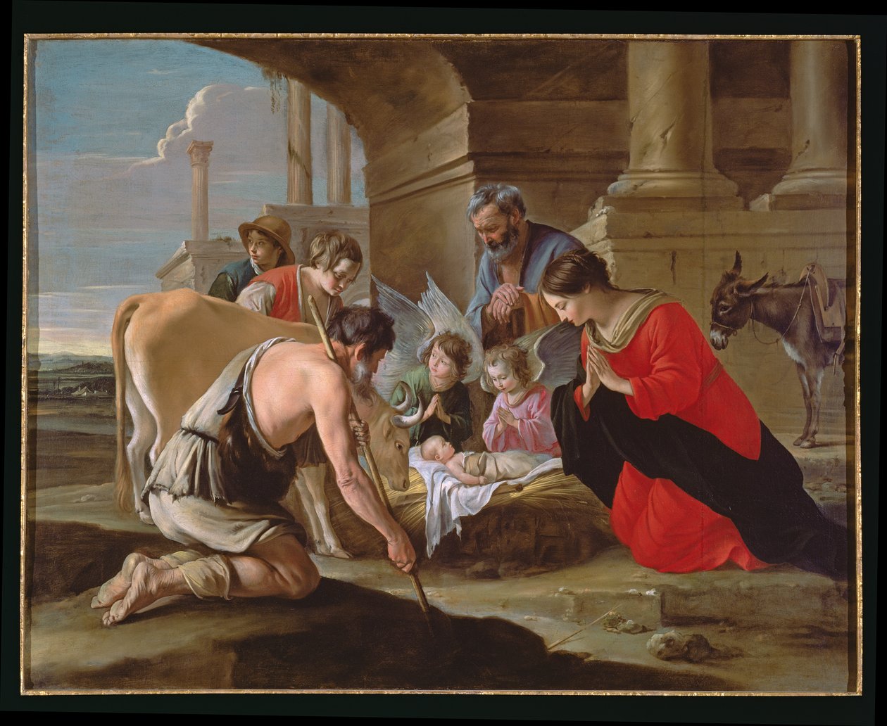 The Adoration of the Shepherds, ca. 1638 (se også 99452 og 495750) av Antoine Le Nain