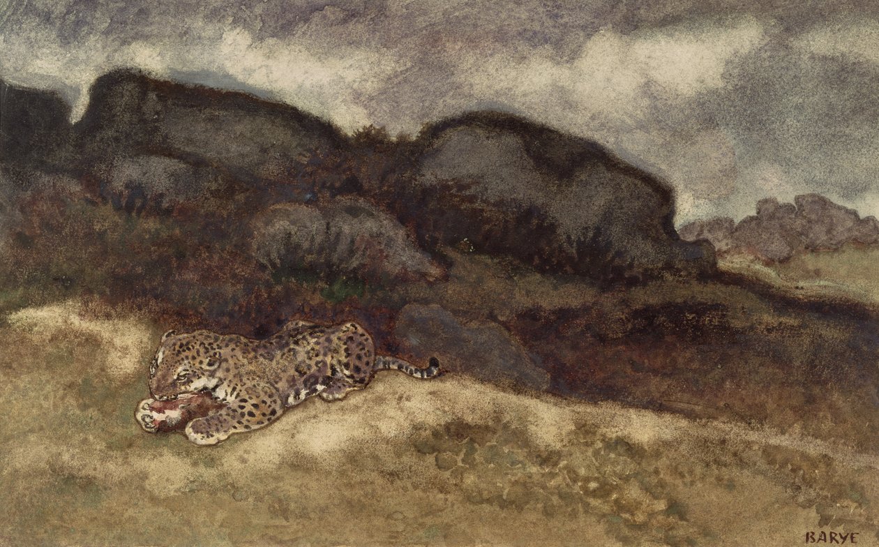 Jaguar fortærer sitt bytte av Antoine Louis Barye