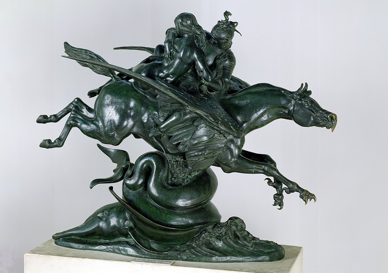 Ruggiero og Angelica (bronse) av Antoine Louis Barye