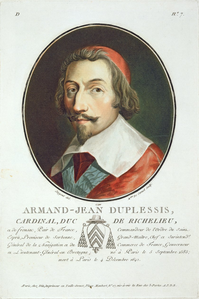 Armand Jean Duplessis, Cardinal, Duc de Richelieu (1585-1642) fra 