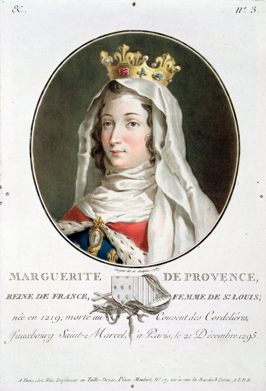 Portrett av Marguerite av Provence (1219-95), 1787 av Antoine Louis Francois Sergent Marceau